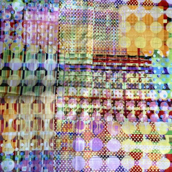 P&B Textiles Mod Plaid 100% Cotton Fabric Rainbow Multicolor 108"x166" 4.6 yd - Picture 5 of 5